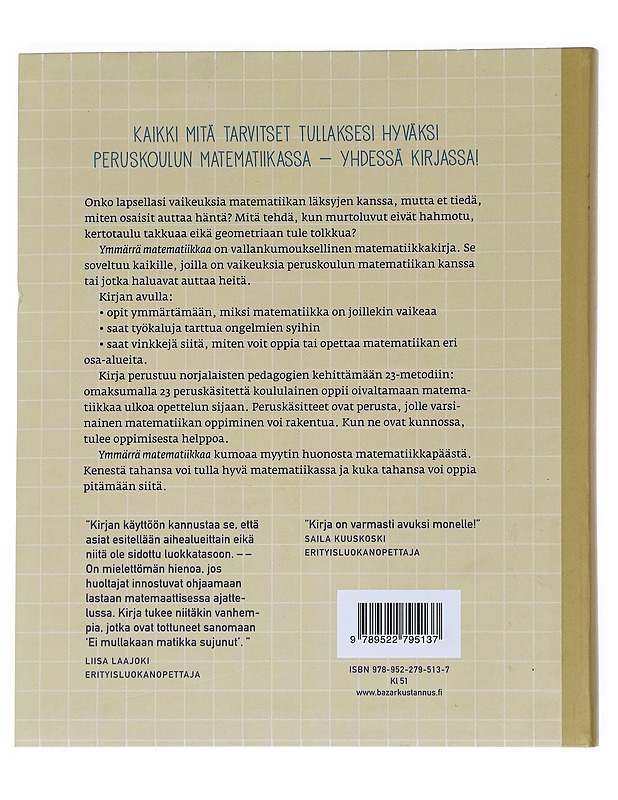 Ymmärrä matematiikkaa : 23-metodilla menestykseen - Johnsen, Anne Lene - Tietokirjat ja oppaat - 10105546443 - 1