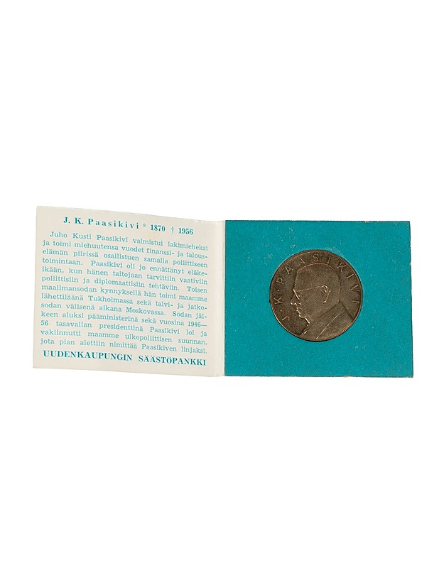 Säästöpankkiviikko 1966 J. K. Paasikivi keräilykolikko - Koriste-esineet - 10105546728 - 0