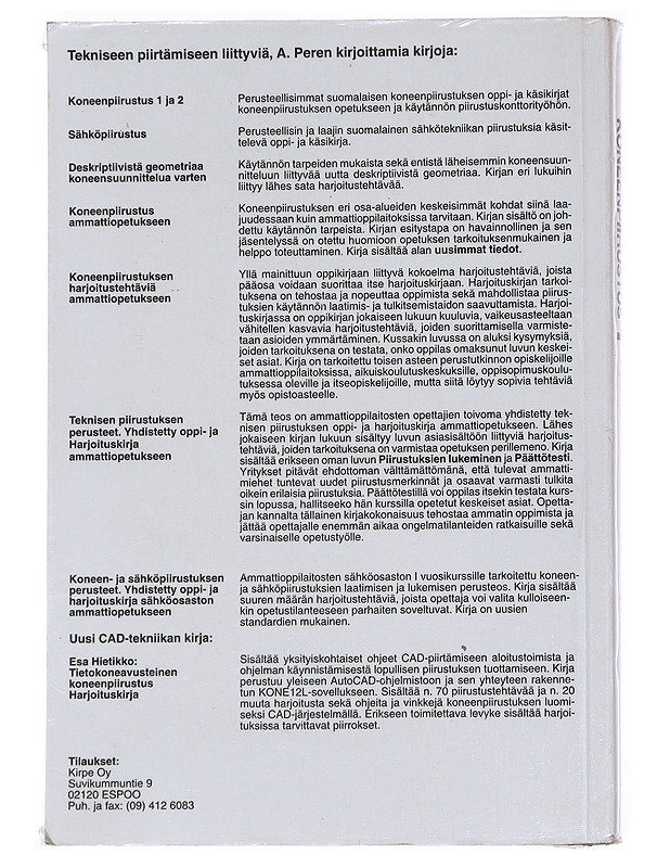 Koneenpiirustus. 1 - Aimo Pere - Tietokirjat ja oppaat - 10105546915 - 1