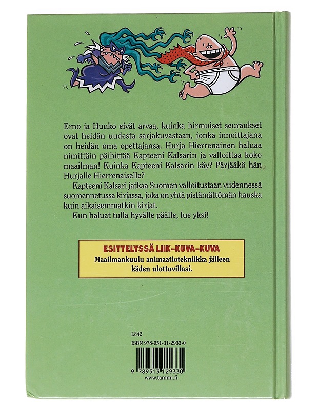 Kapteeni Kalsari ja Hurjan Hierrenaisen hirmutuuli - Pilkey, Dav - Lastenkirjat - 10105546955 - 1