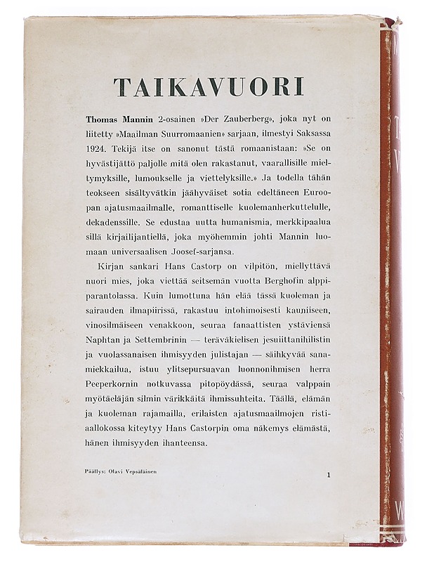 Taikavuori 1 ja 2 - Thomas Mann - Romaanit ja novellit - 10105547022 - 2