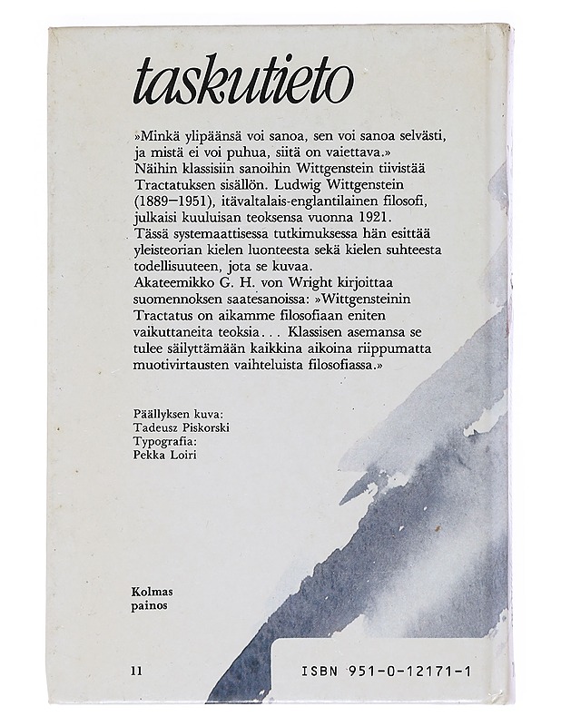 Tractatus logico-philosophicus eli Loogis-filosofinen tutkielma - Wittgenstein, Ludwig - Tietokirjat ja oppaat - 10105547249 - 1