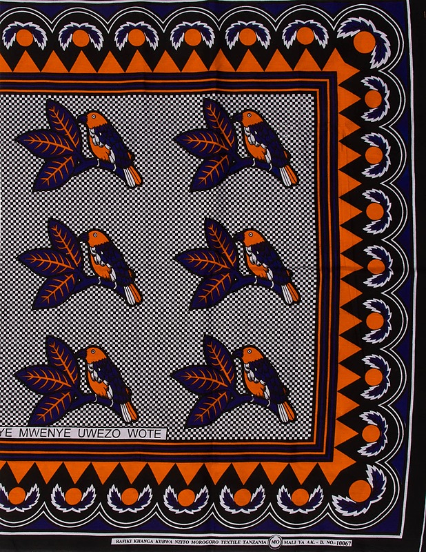 Tansanialainen kanga puuvillakangas, 108 x 300 cm - Kankaat - 10105547264 - 0