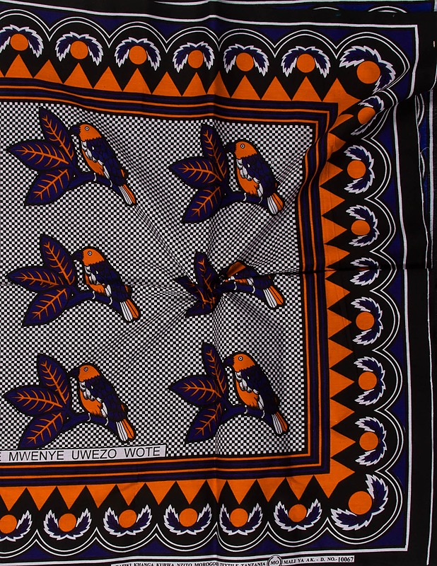 Tansanialainen kanga puuvillakangas, 108 x 300 cm - Kankaat - 10105547264 - 1