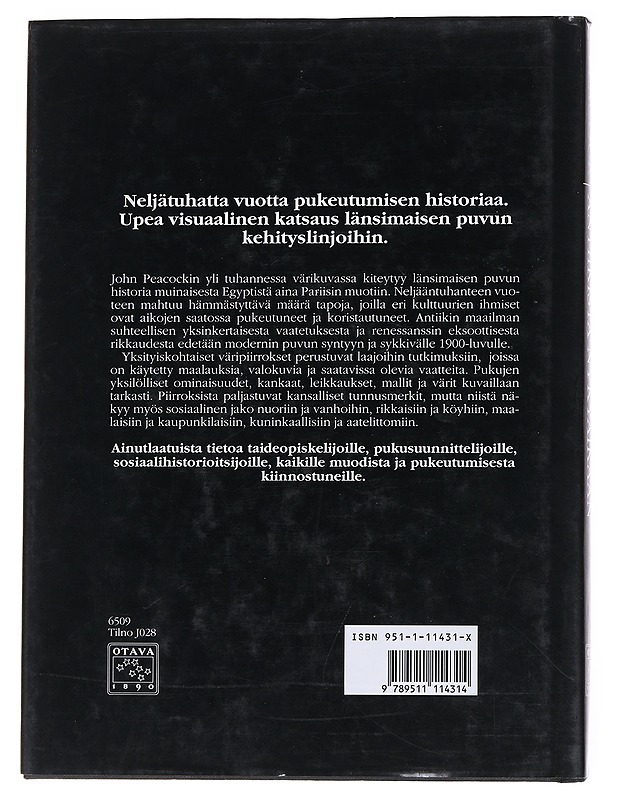 Länsimainen puku antiikista nykypäivään - Peacock, Joh - Historiakirjat - 10105547301 - 1