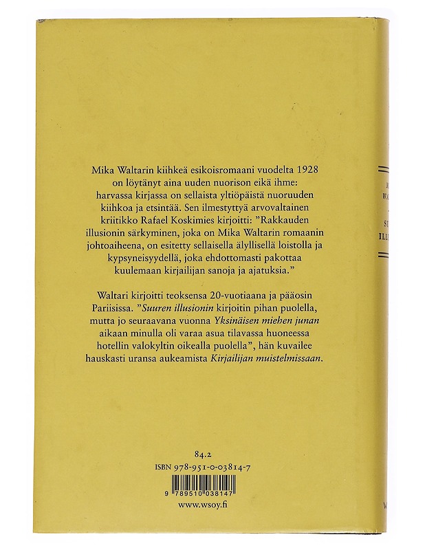 Suuri illusioni - Mika Waltari - Romaanit ja novellit - 10105547326 - 1
