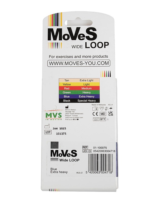 MOVES Loop Wide 7,5 cm x 30 cm, blue extra heavy - Kuntoilu - 10105547375 - 1