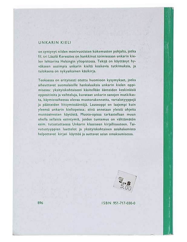 Unkarin kieli - Keresztes, László - Tietokirjat ja oppaat - 10105547378 - 1