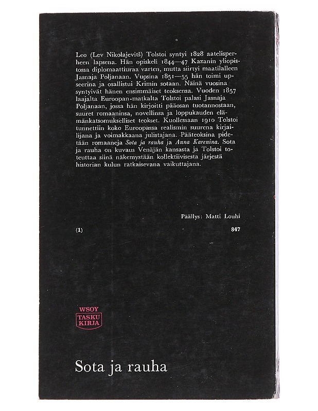 Sota ja rauha II - Leo Tolstoi - Elämäkerrat ja muistelmat - 10105547474 - 1