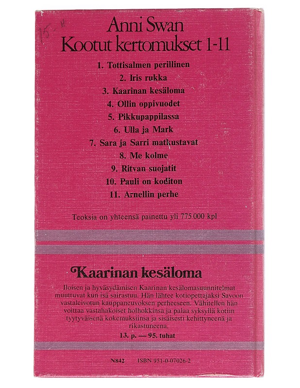 Kootut kertomukset 3, Kaarinan kesäloma - Anni Swan - Lastenkirjat - 10105547507 - 1