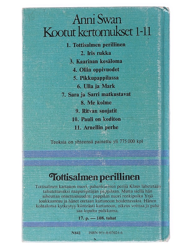 Tottisalmen perillinen 1 : Tottisalmen perillinen - Anni Swan - Lastenkirjat - 10105547541 - 1