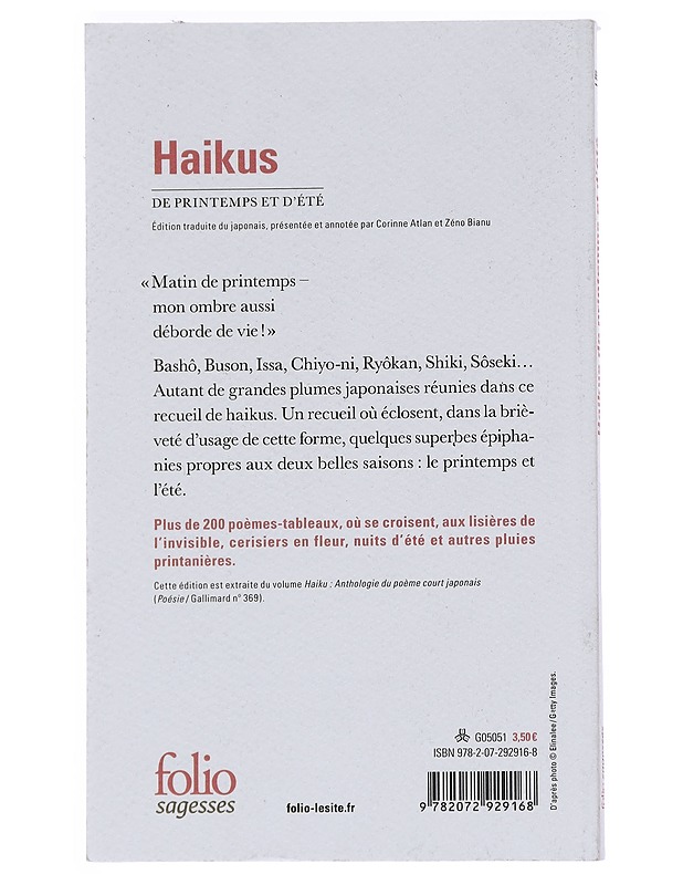 Haikus de printemps et d'été - Runot ja näytelmät - 10105547631 - 1