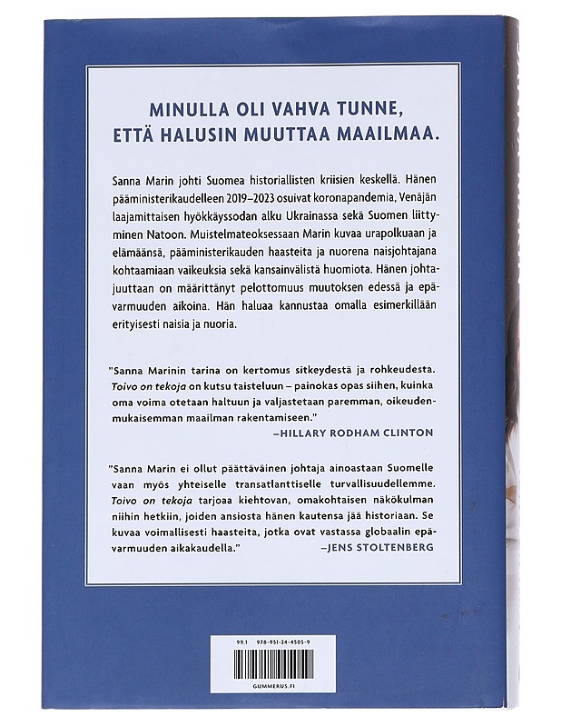 Toivo on tekoja -Sanna  Marin - Elämäkerrat ja muistelmat - 10105547708 - 1