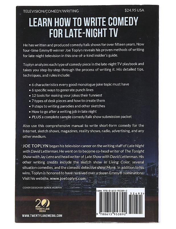 Comedy Writing For Late-Night TV - Joe Toplyn  - Tietokirjat ja oppaat - 10105547877 - 1