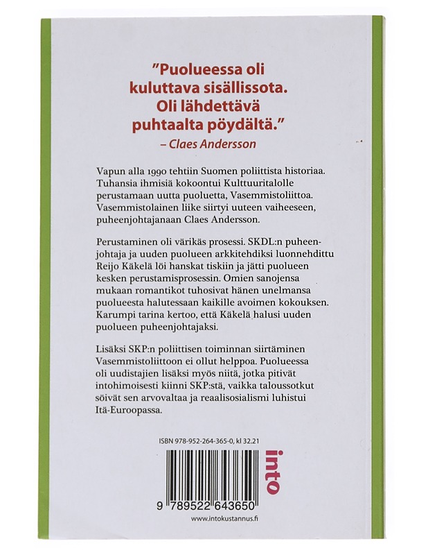 Vasemmistoliiton synty - Sirpa Puhakka - Historiakirjat - 10105547911 - 1
