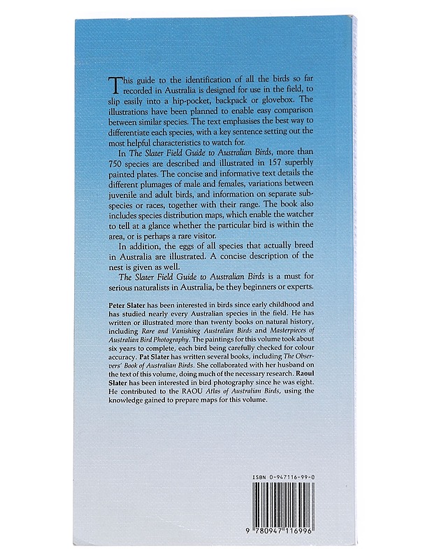 The Slater Field Guide to Australian Birds -Peter Slater, Pat Slater, Raoul Slater - Harrastekirjat - 10105547952 - 1
