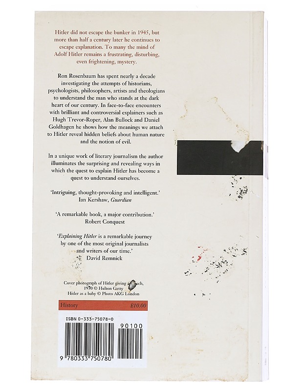 Explaining Hitler : the serach for the origins of his evil - Ron Rosenbaum - Historiakirjat - 10105548000 - 1