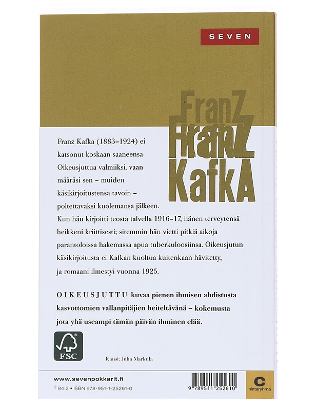 Oikeusjuttu - Kafka, Franz - Romaanit ja novellit - 10105548011 - 1