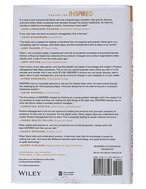 Inspired : how to create tech products customers love - Marty Cagan - Tietokirjat ja oppaat - 10105548156 - 1