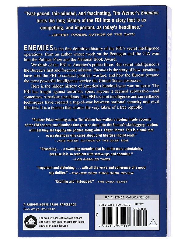 Enemies : a history of the FBI - Tim Weiner - Historiakirjat - 10105548150 - 1