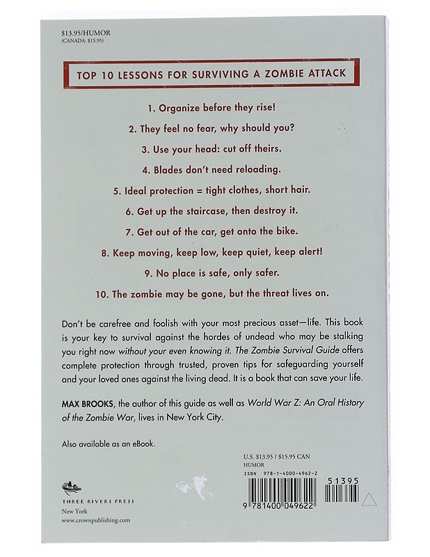 The Zombie Survival Guide -Max Brooks - Fantasia- ja scifi - 10105548210 - 1