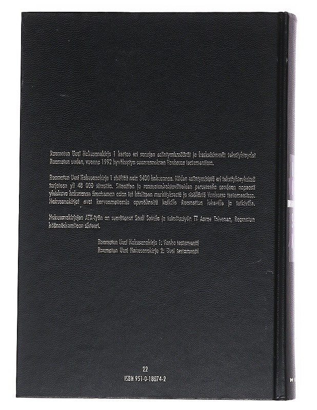 Raamatun uusi hakusanakirja. 1. osa, Vanha testamentti - Toivanen, Aarne - Tietokirjat ja oppaat - 10105548303 - 1