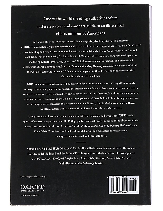 Understanding Body Dysmorphic Disorder -Katharine A. Phillips - Tietokirjat ja oppaat - 10105548362 - 1