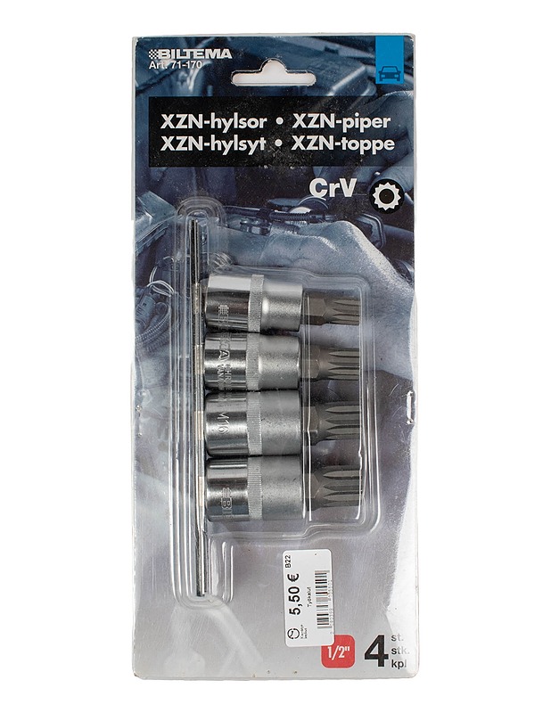 BILTEMA XZN-hylsyt 1/2" 4 kpl - Rakennustarvikkeet - 10105548646 - 0