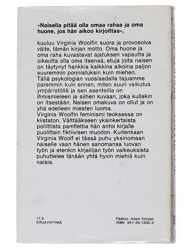 Oma huone - Woolf, Virginia - Romaanit ja novellit - 10105548708 - 1