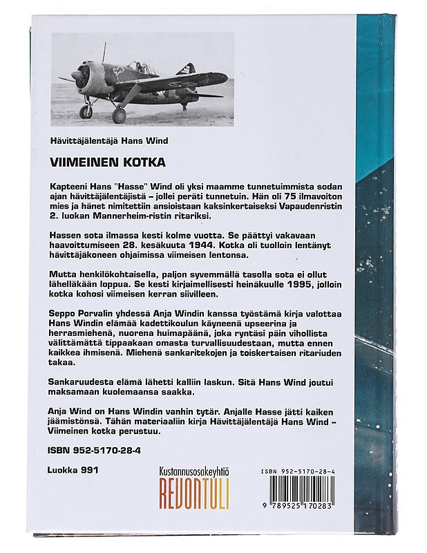 Viimeinen kotka : hävittäjälentäjä Hans Wind - Porvali, Seppo - Elämäkerrat ja muistelmat - 10105548755 - 1