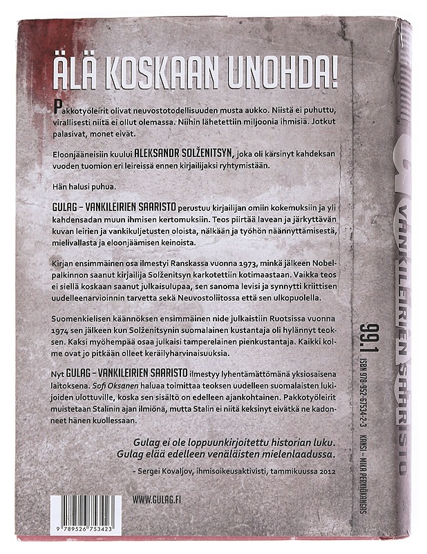 Gulag : vankileirien saaristo - Solzenitsyn, Aleksandr - Elämäkerrat ja muistelmat - 10105548864 - 1