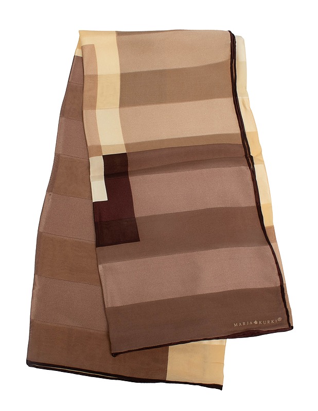 MARJA KURKI ruskea-beige silkkihuivi - Kaulahuivit - 10105548894 - 0