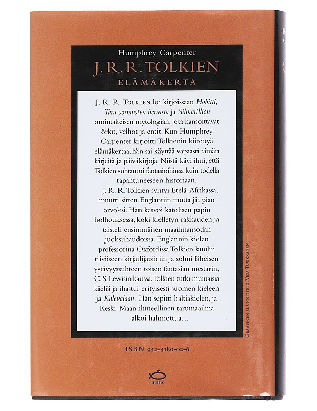 J.R.R. Tolkien : elämäkerta - Carpenter, Humphrey - Elämäkerrat ja muistelmat - 10105548996 - 1