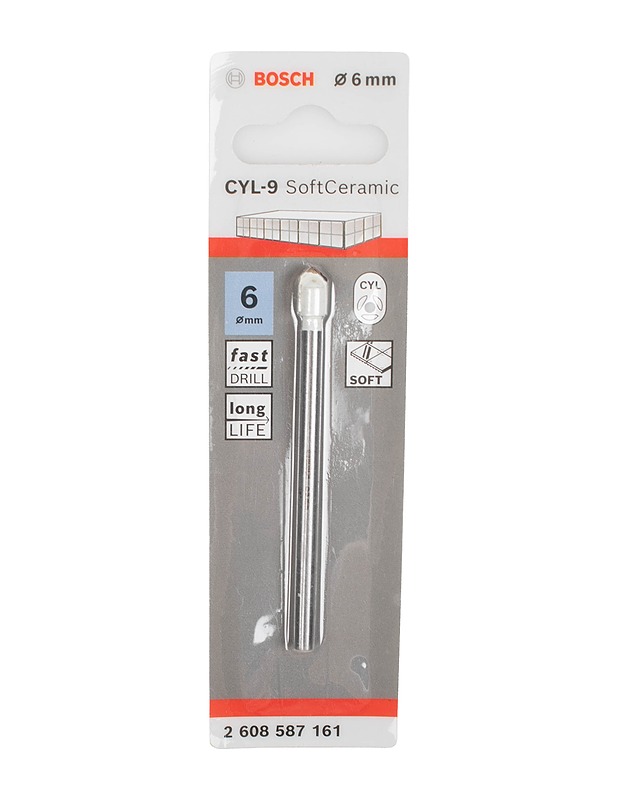 BOSCH CYL-9 6 x 80 mm kaakeliporanterä - Rakennustarvikkeet - 10105549121 - 0
