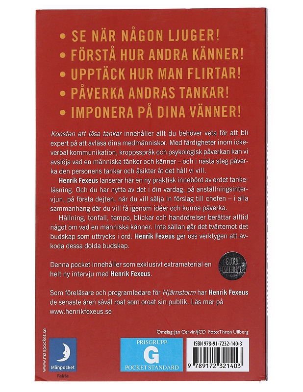 Konsten att läsa tankar - Henrik Fexeus - Tietokirjat ja oppaat - 10105549128 - 1