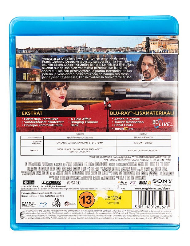 The tourist - Blu-ray - Blu-ray-levyt - 10105549359 - 1