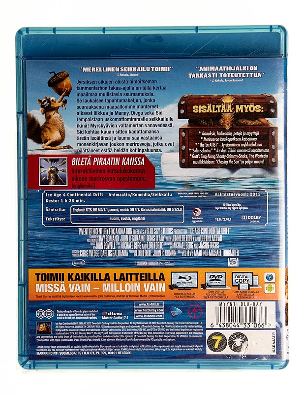 Ice Age 4 : mannerten mullistus - Blu-ray - DVD-elokuvat - 10105549599 - 1