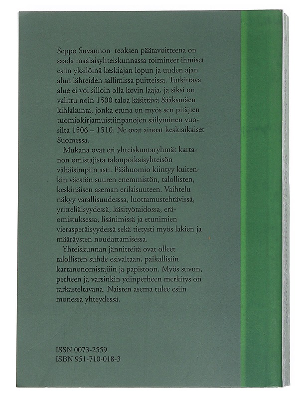 Yksilö myöhäiskeskiajan talonpoikaisyhteiskunnassa - Seppo Suvanto - Historiakirjat - 10105549723 - 1