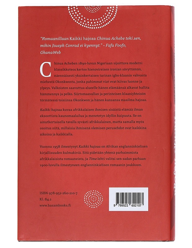 Kaikki hajoaa - Achebe, Chinua - Historiakirjat - 10105549795 - 1