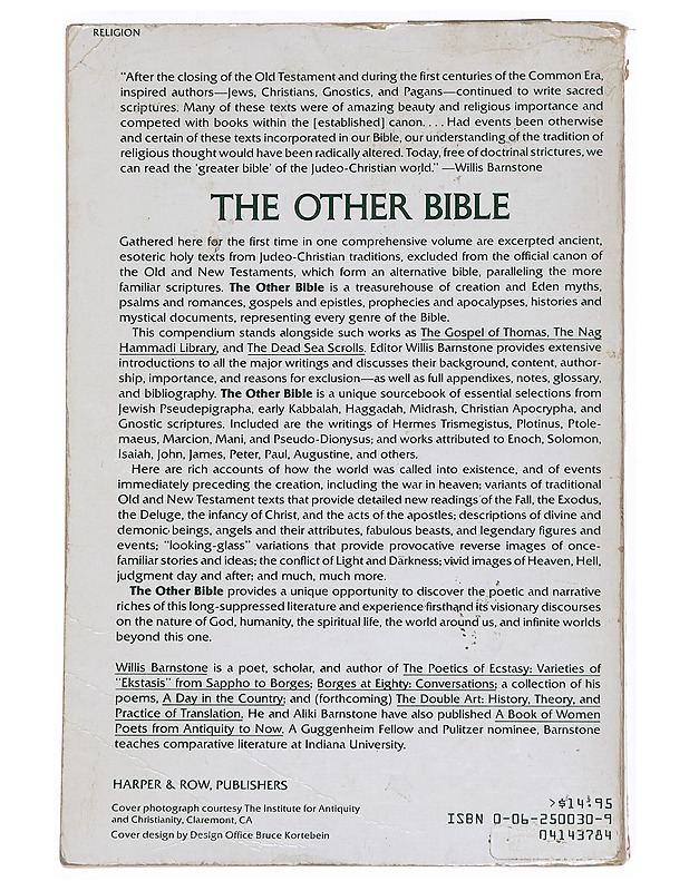 The other bible - Barnstone, Willis - Tietokirjat ja oppaat - 10105549807 - 1
