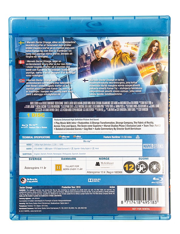 Doctor Strange - Blu-ray - Blu-ray-levyt - 10105549828 - 1