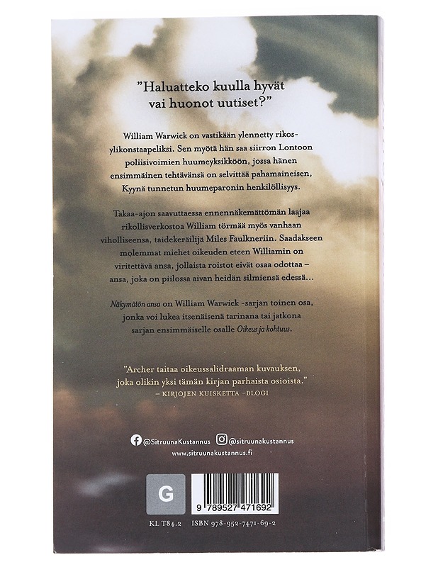 Näkymätön ansa - Jeffrey Archer - Jännitys ja dekkarit - 10105549974 - 1