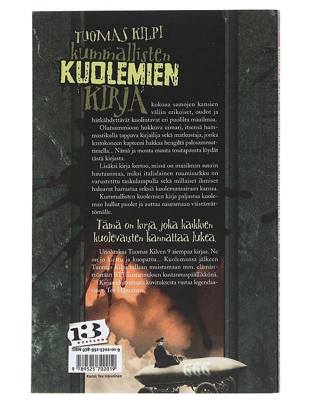 Kummallisten kuolemien kirja - Tuomas Kilpi - Romaanit ja novellit - 10105549985 - 1