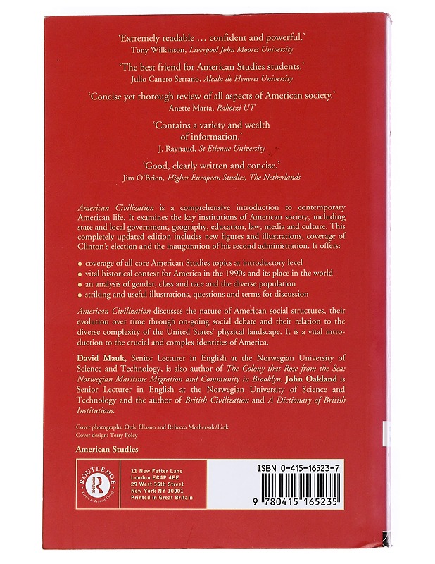 American civilization : an introduction - Mauk, David - Tietokirjat ja oppaat - 10105550057 - 1