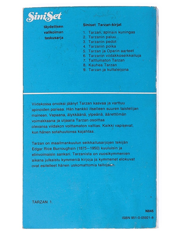 Tarzan apinain kuningas - Burroughs, Edgar Rice - Fantasia- ja scifi - 10105550194 - 0