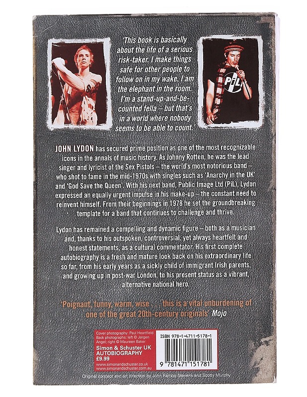 Anger is an Energy / My life Uncensored -John Lydon - Romaanit ja novellit - 10105550326 - 1
