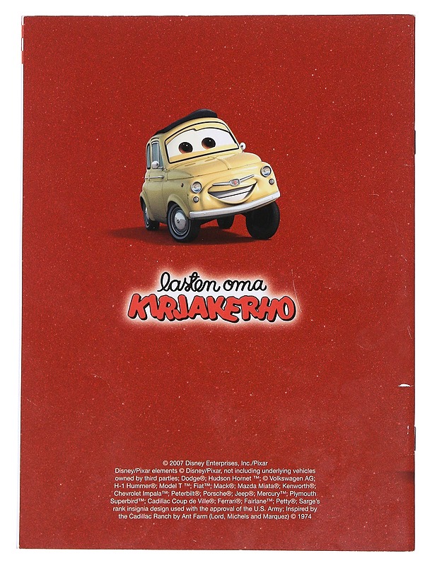 Autot: Vauhdikas Puuhakirja - Disney - Lastenkirjat - 10105550335 - 1