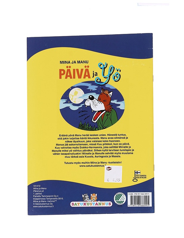 Miina ja Manu : päivä ja yö - Puranen, Tuula - Lastenkirjat - 10105550347 - 1