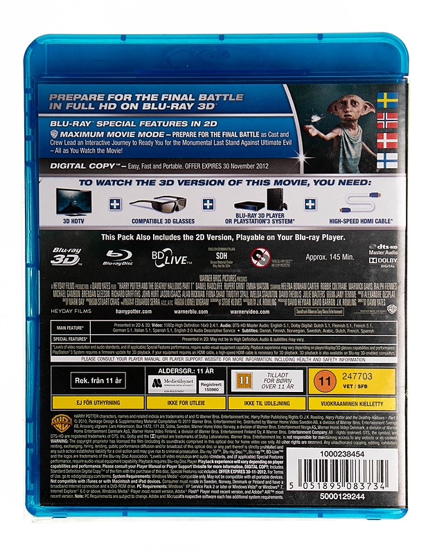 Harry Potter ja kuoleman varjelukset - osa 1 - Blu-ray - Blu-ray-levyt - 10105550436 - 1