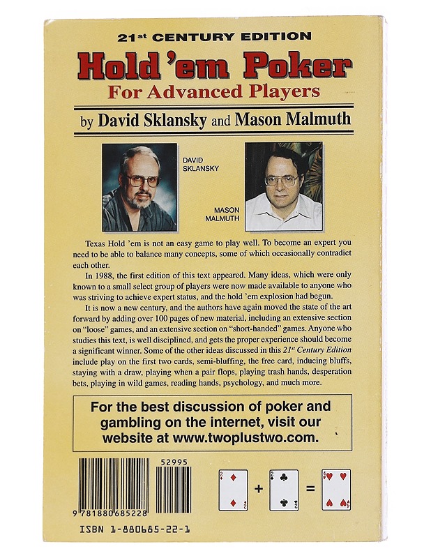 Hold'em poker / for advanced players : 21st century edition - Sklansky, David - Tietokirjat ja oppaat - 10105550461 - 1